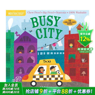 【预售】咬咬书：繁忙的城市 Indestructibles: Busy City 英文儿童趣味互动绘本 英语早教进口书