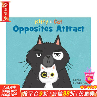 【预售】猫和猫:异性相吸 Kitty And Cat: Opposites Attract 英文儿童趣味绘本 英语早教进口童书