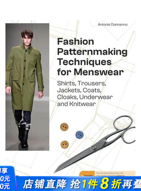 【预售】男装时装制版技巧 Fashion Patternmaking Techniques For Menswear 原版英文服装设计 正版进口书