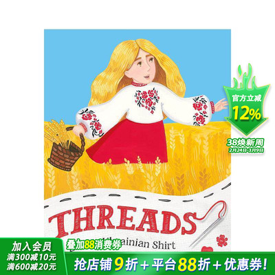 【预售】线：兹拉塔的乌克兰衬衫 Threads: Zlata’s Ukrainian Shirt 英文儿童插画故事绘本 进口童书
