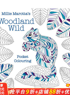 【现货】英文原版 米莉·马洛塔的林地荒野口袋涂色本 Millie Marotta's Woodland Wild pocket colouring 儿童趣味互动游戏书