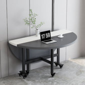 餐桌可折叠家用折叠桌北欧风转盘大桌子圆桌客厅饭桌移动简易桌子