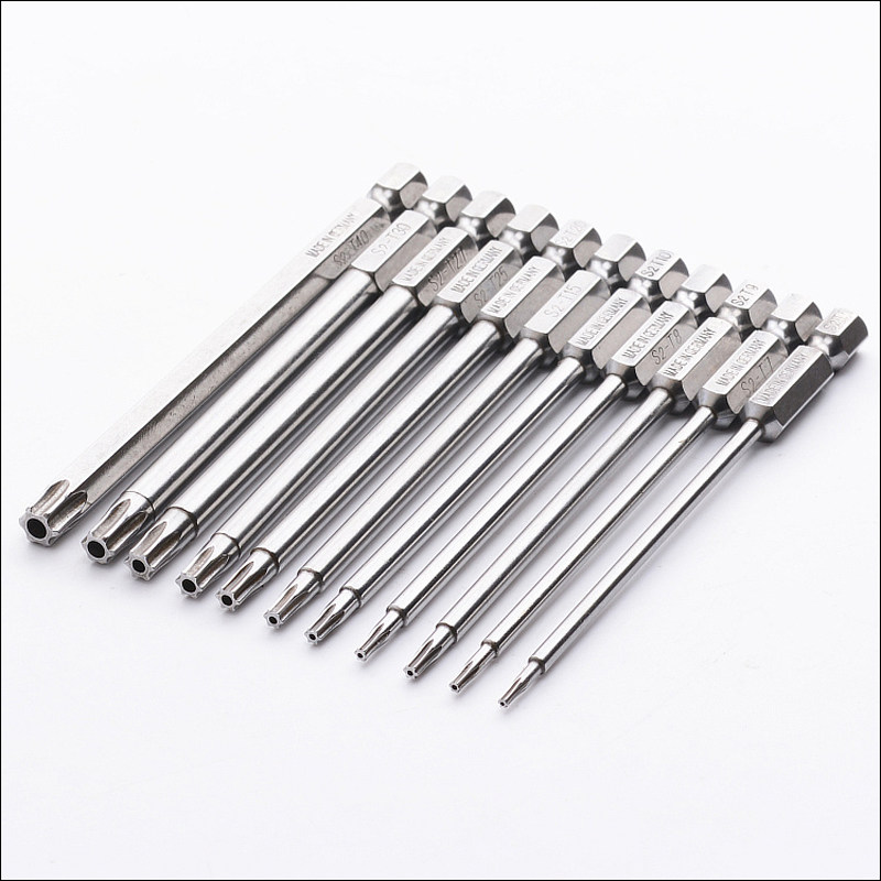 德国DSL加硬梅花六角披头电批头磁性气动风批嘴6.35mm电起子100mm