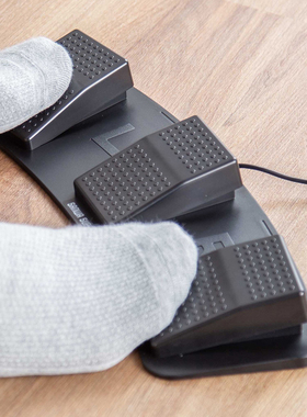 日本SANWA有线鼠标3按键自定义USB脚踏鼠标快捷键按键windows系统