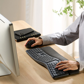 日本SANWA无线蓝牙双模键盘人体工学静音带腕托游戏办公家用充电