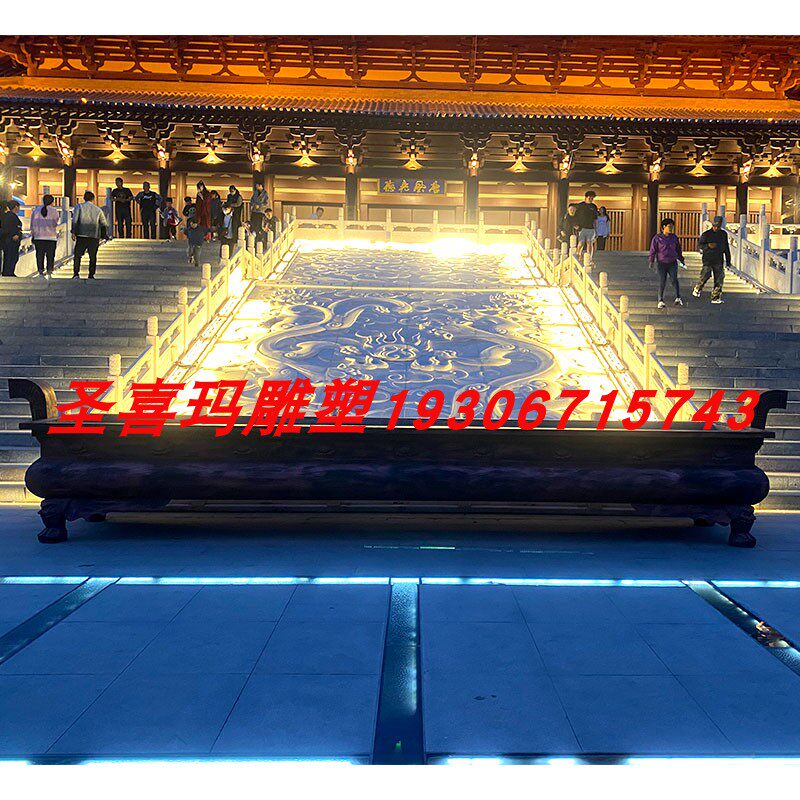室外大型铜香炉景区寺庙长方形平雕塑