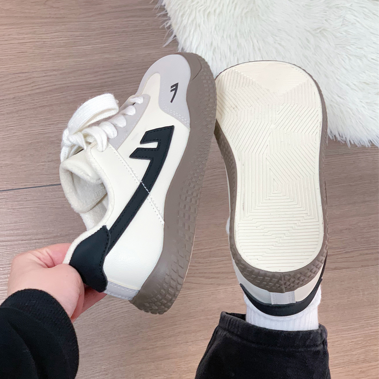 回力加绒软底德训鞋女冬季新款