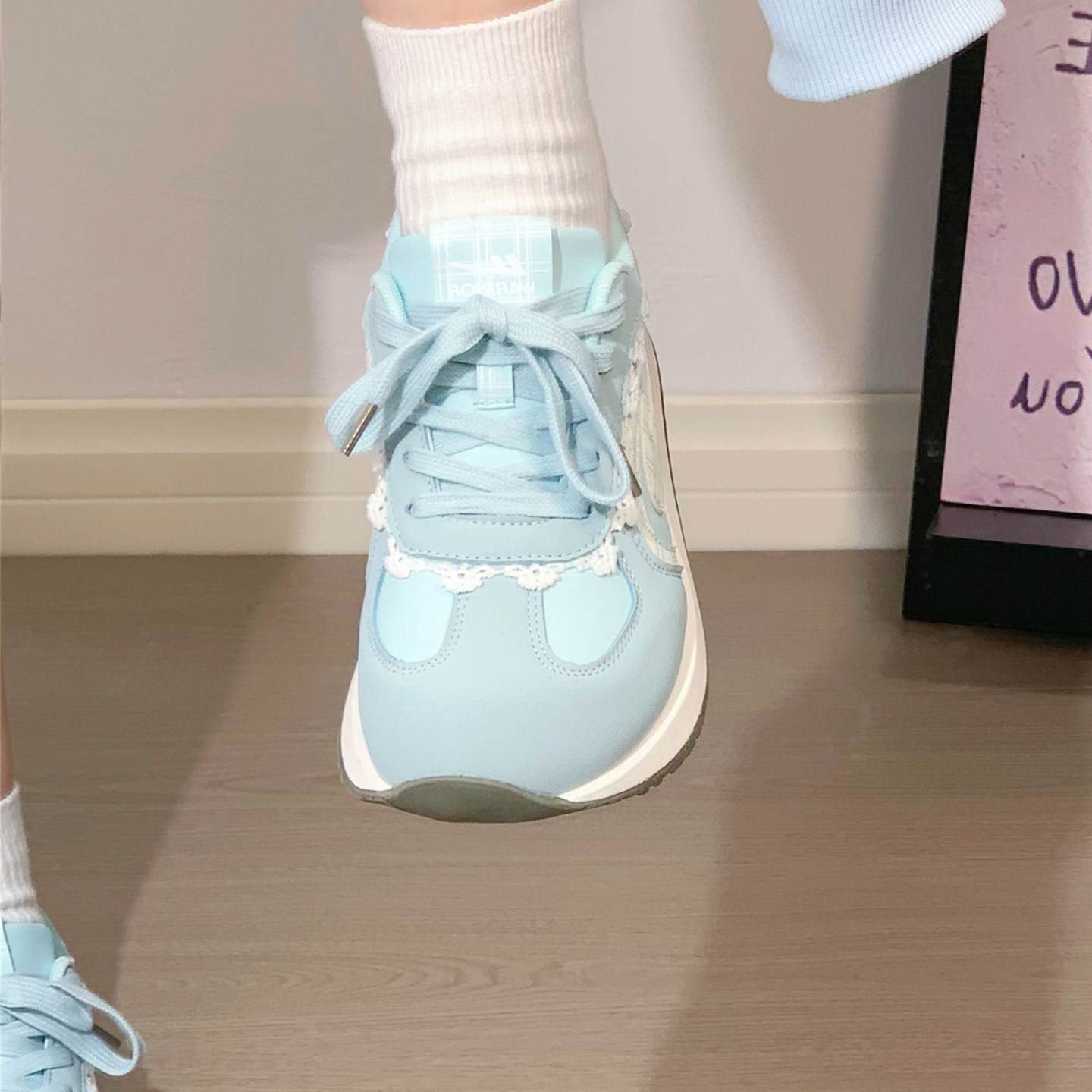 回力软底阿甘德训鞋女2026春季新款轻便休闲鞋原创奶蓝百搭运动鞋,女鞋,德训鞋,淘宝优惠券,粉丝福利购,淘宝优惠卷