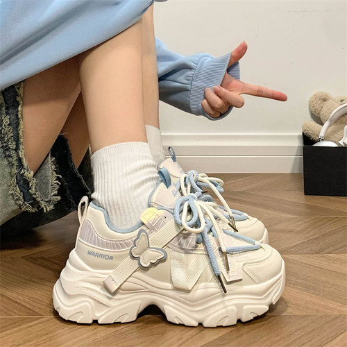 回力蝴蝶小众增高老爹鞋女新款