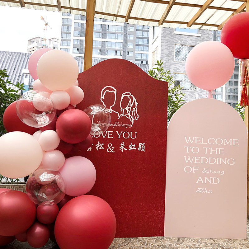 订婚布置装饰 订婚宴背景墙婚礼现场创意kt板背景板定制气球新濮
