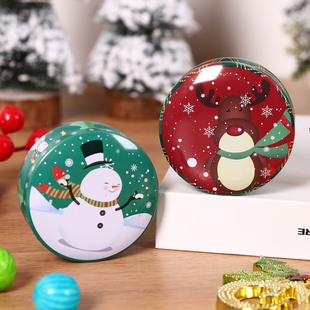 新款 盒创意儿童雪人玩具盒自制香薰蜡烛罐 圣诞节小圆铁罐糖果包装