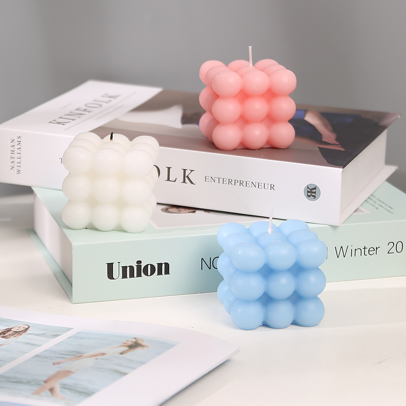 卧室魔方香薰蜡烛ins风桌面摆件