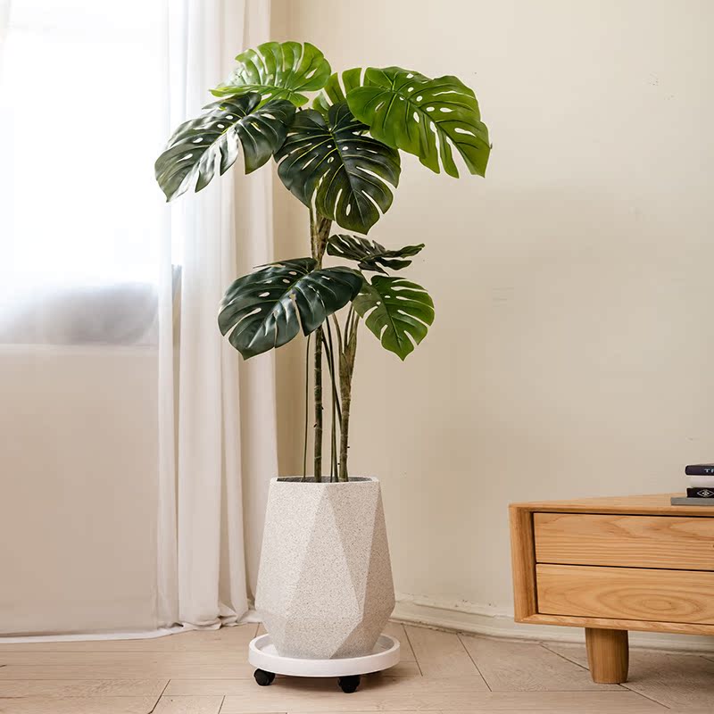 北欧简约现代轻奢客厅落地花盆