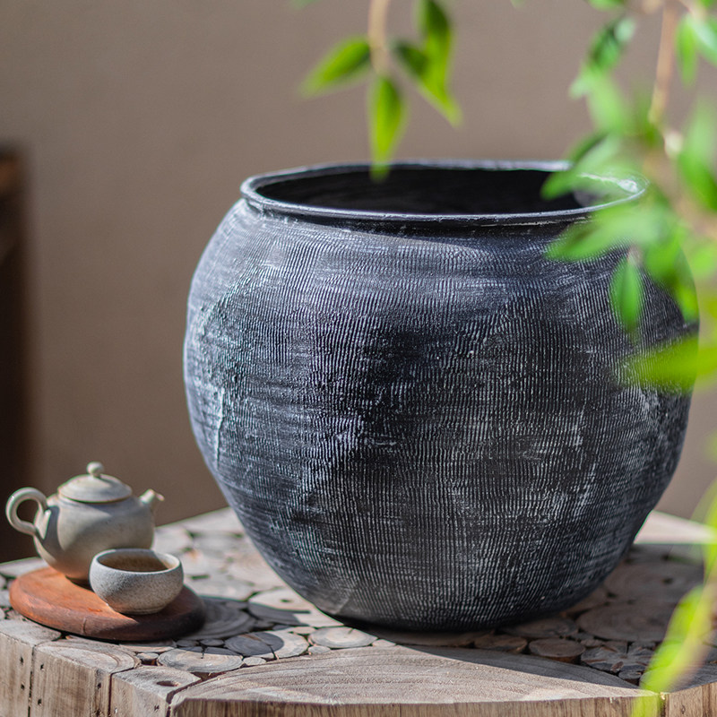 复古花盆大号客厅落地摆件镁泥仿粗陶罐侘寂花园装饰造景户外庭院,鲜花速递/花卉仿真/绿植园艺,花盆,淘宝优惠券,粉丝福利购,淘宝优惠卷