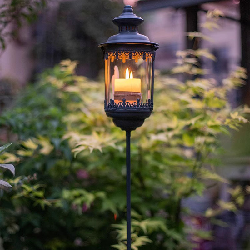 复古铁艺风灯花园庭院摆件