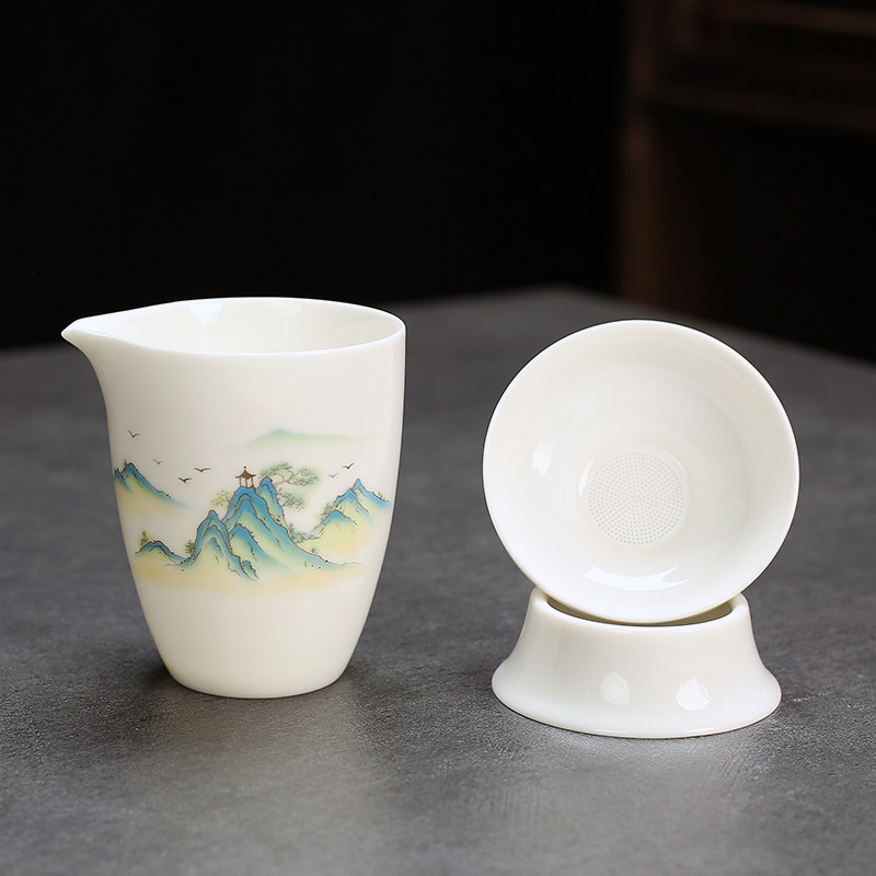 公道杯茶漏一体功夫茶具分茶杯图片