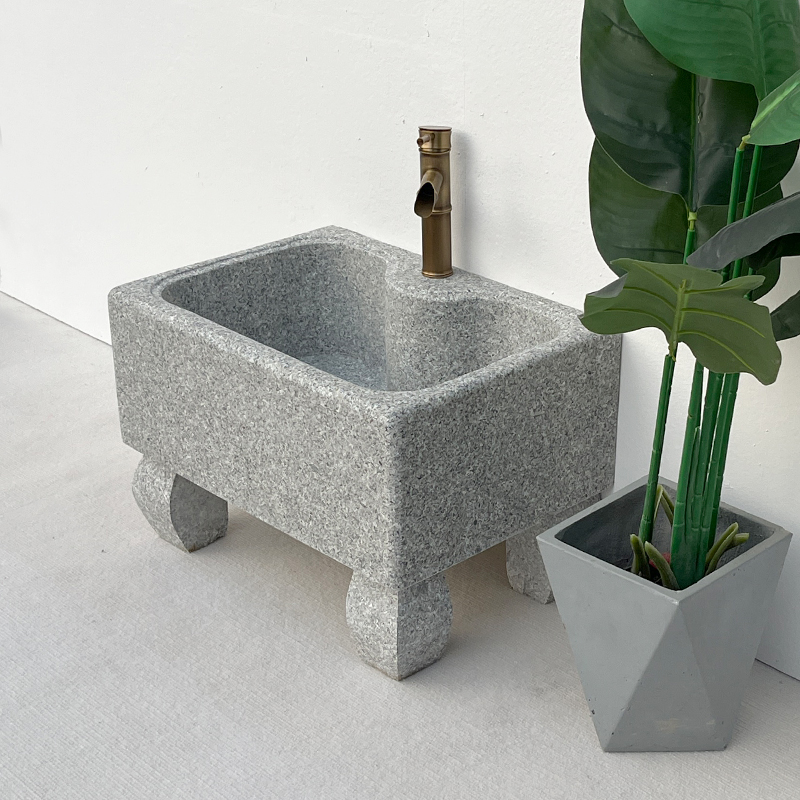 石头拖把池户外整石大单槽