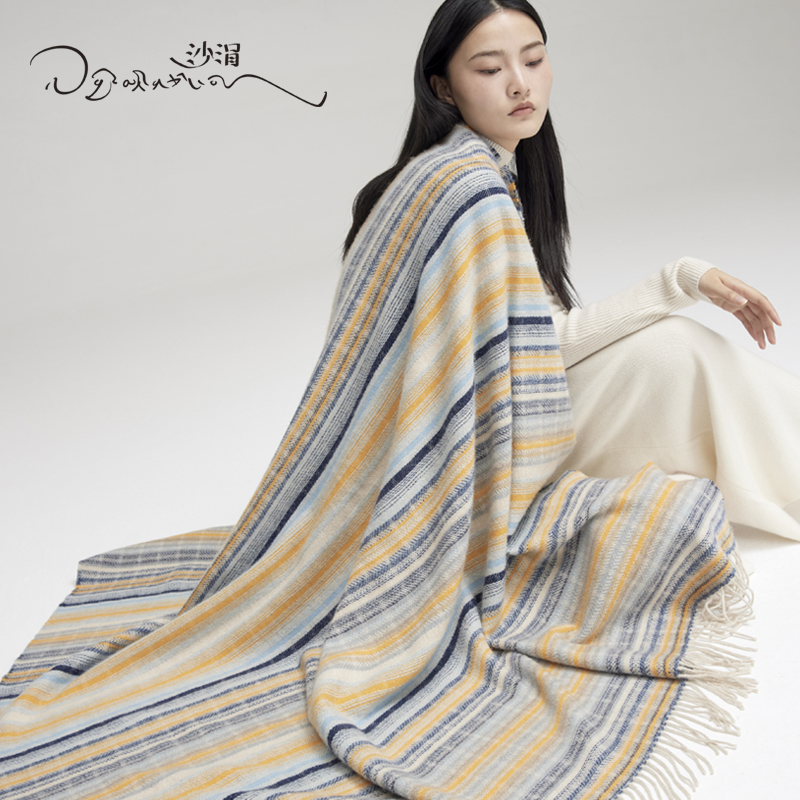 sandriver手工氆氇羊绒披肩