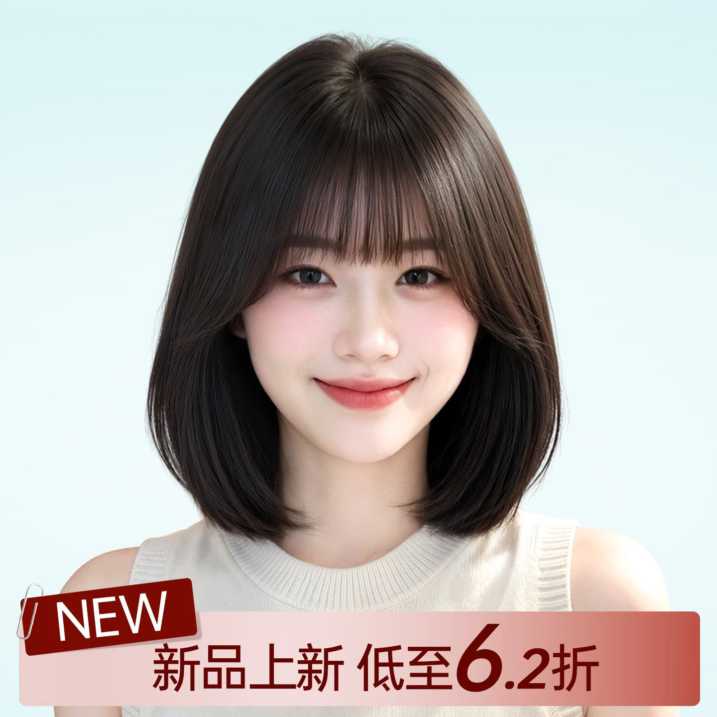 真我假发辫子发空气刘海锁骨发