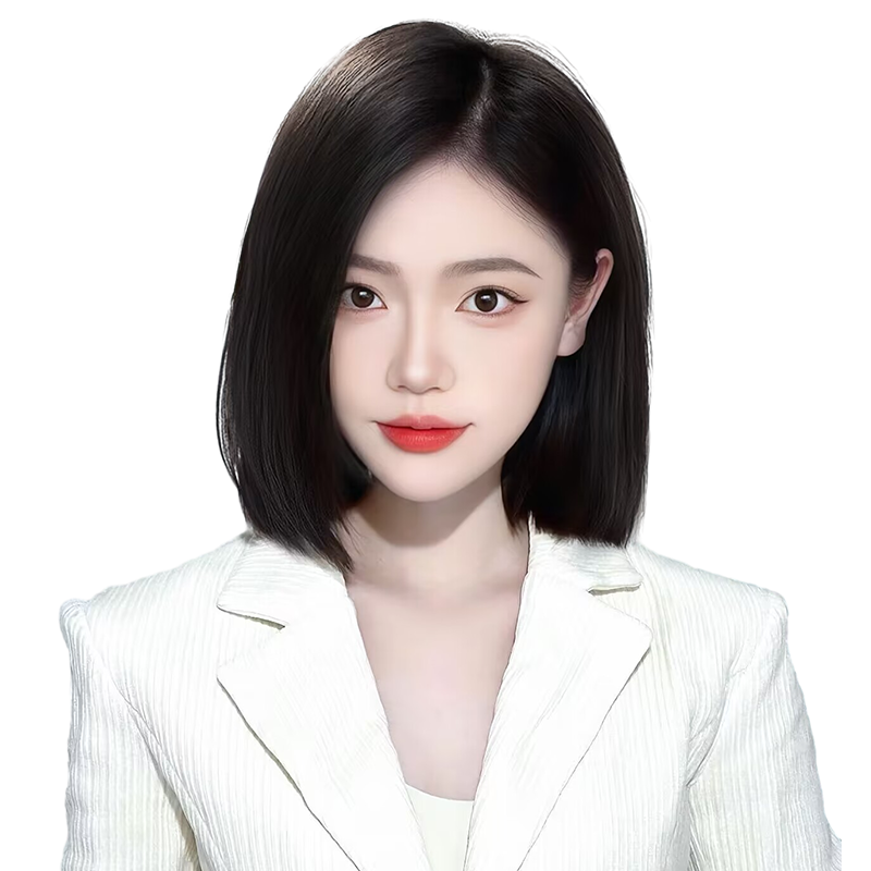 真人发丝减龄自然全头套式锁骨发