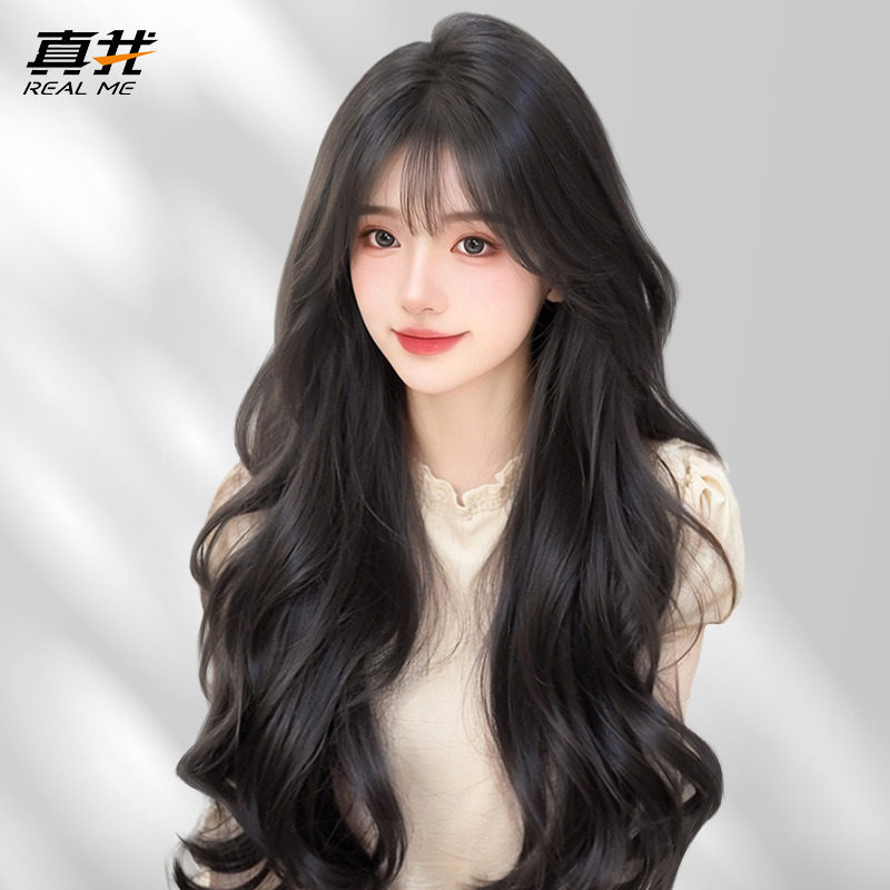 假发全头套女长发卷发大波浪高端真发自然蕾丝递针无痕整顶假发套