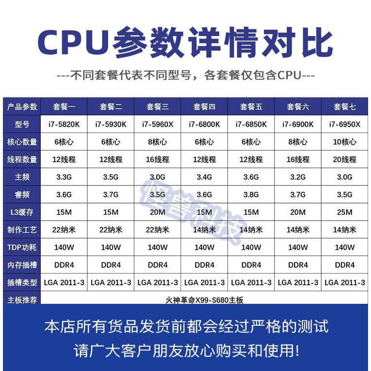 I7 6800K 6850K 6900K 6950X 5820K 5930K 5960X正式2011-3针CPU-封面