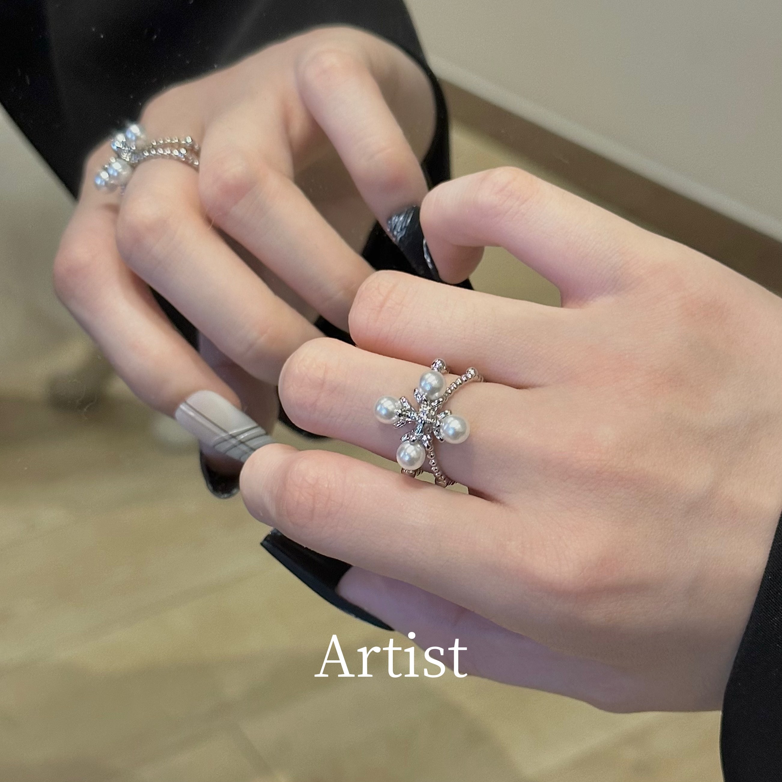 个性高级感珍珠戒指女ins