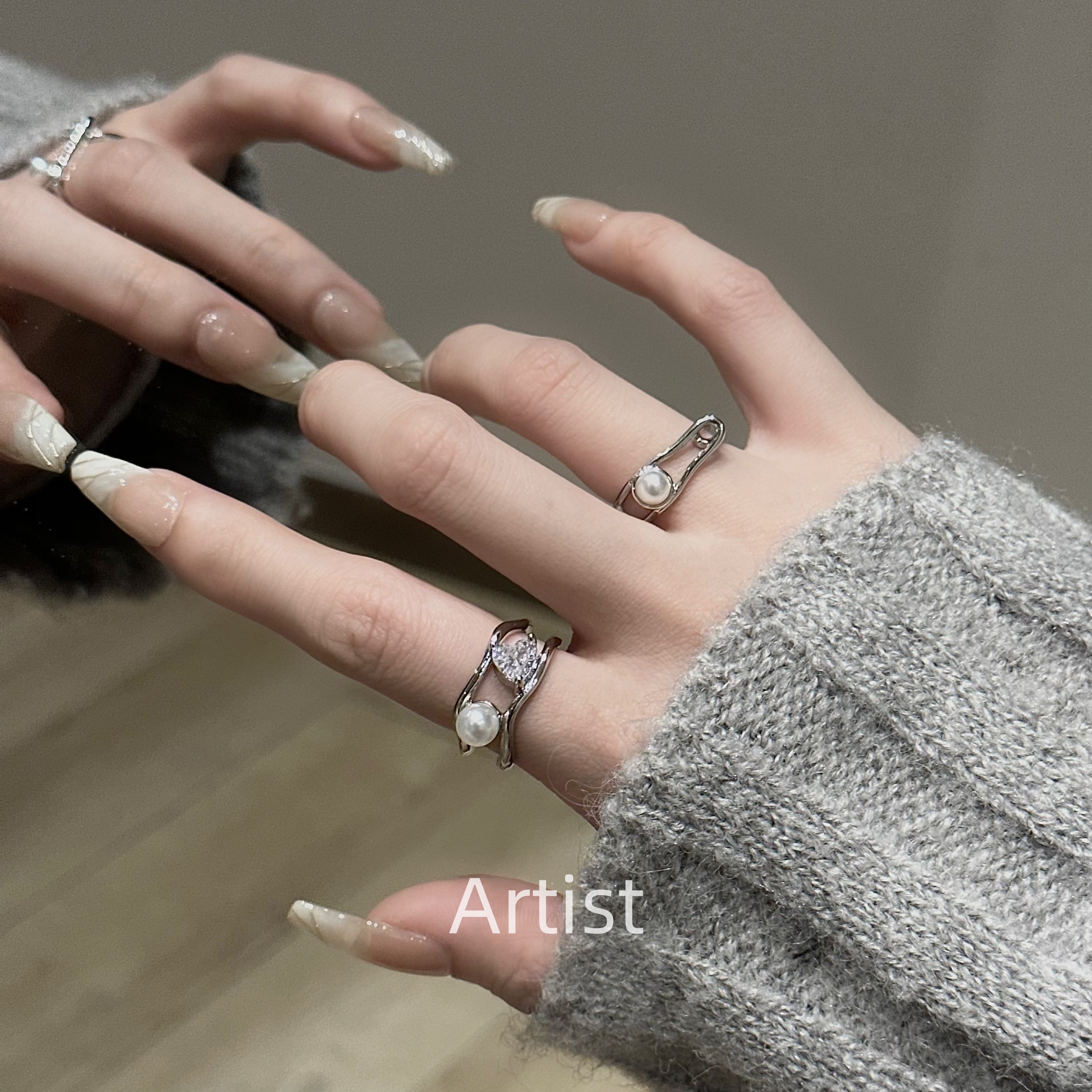 轻奢高级感独特的设计珍珠戒指女