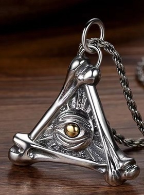 FuGui荷鲁斯之眼 吊坠个性潮流欧美风男女同款上帝全视项链男复古