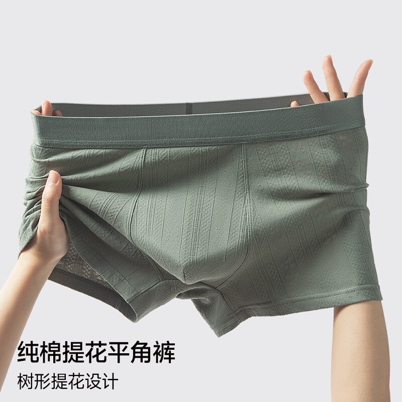 2026年新款男士内裤纯棉抗菌裆四角透气无痕大码男生平角裤短裤衩