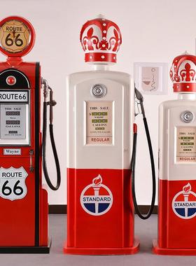 英伦复古加油机模型加油站服装店酒吧咖啡厅网红装饰品落地大摆件