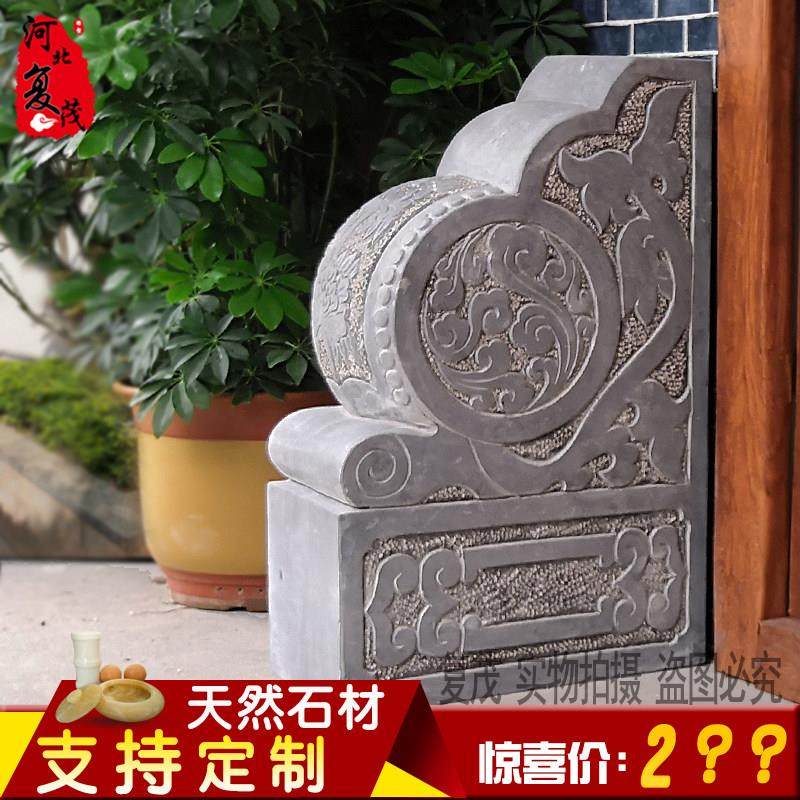 曲阳石雕仿古门墩大理石青石庭院石鼓门枕石一对复古石雕可订制
