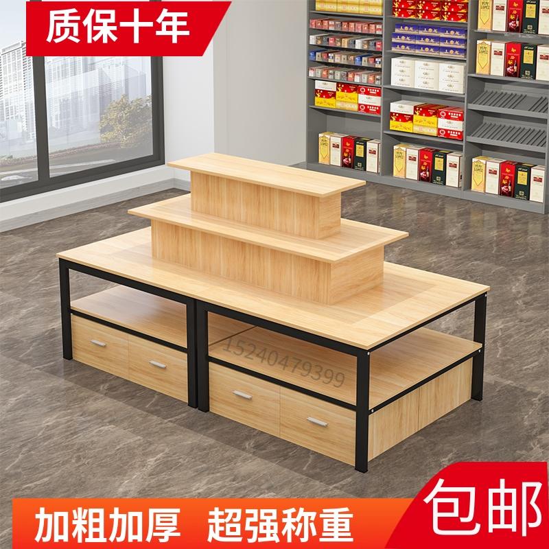 超市中岛展示柜产品陈列柜图书文具店货架堆头便利店流水台展示台
