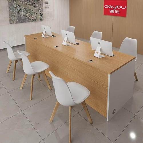 定制德佑贝壳链家房产中介电脑办公桌公司培训前台迎宾咨询接待台