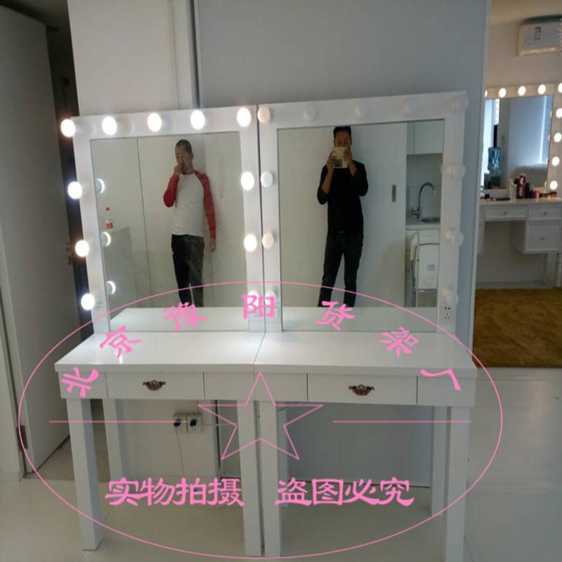 带灯专业梳妆台简约工作室彩妆培训学校化妆台美容院化妆间化妆桌