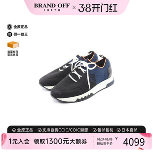 中古Hermes爱马仕男A级95新sneakers运动鞋尼龙鞋黑色