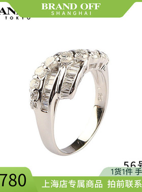 中古「95新」日本进口商品群镶钻石铂金900戒指56号高级BRANDOFF