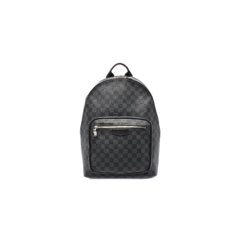中古LV路易威登男包A级95新Backpack帆布双肩包黑色正品BRANDOFF