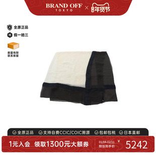 中古Chanel香奈儿女B级9新shawl披肩丝绸围巾/丝巾白色