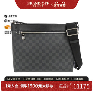 中古LV路易威登女包A级95新 Graphite Mick棋盘格斜挎包正品时尚