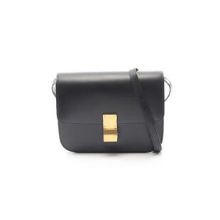 中古Celine赛琳女包A级95新classic box经典盒子牛皮单肩包黑色