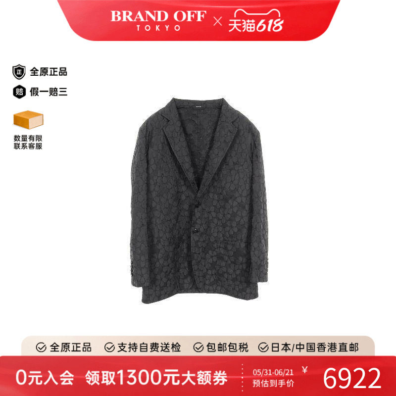 中古Hermes爱马仕女A级95新tailored jacket修身夹克帆布外套黑色