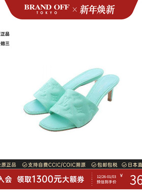 中古LV路易威登女A级95新sandals凉鞋牛皮鞋绿色时尚百搭BRANDOFF