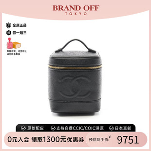 中古Chanel香奈兒女包A級95新Handbag手包魚子醬牛皮革手提包黑色