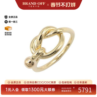 中古Tiffany&Co蒂芙尼女A级95新love knot爱结黄金戒指金色