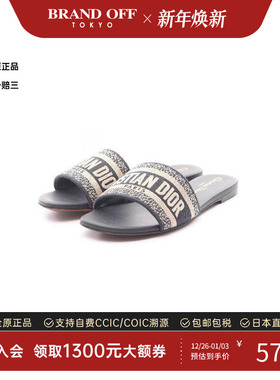 中古Dior迪奥女S级99新mule sandals高跟凉鞋帆布鞋蓝色BRANDOFF
