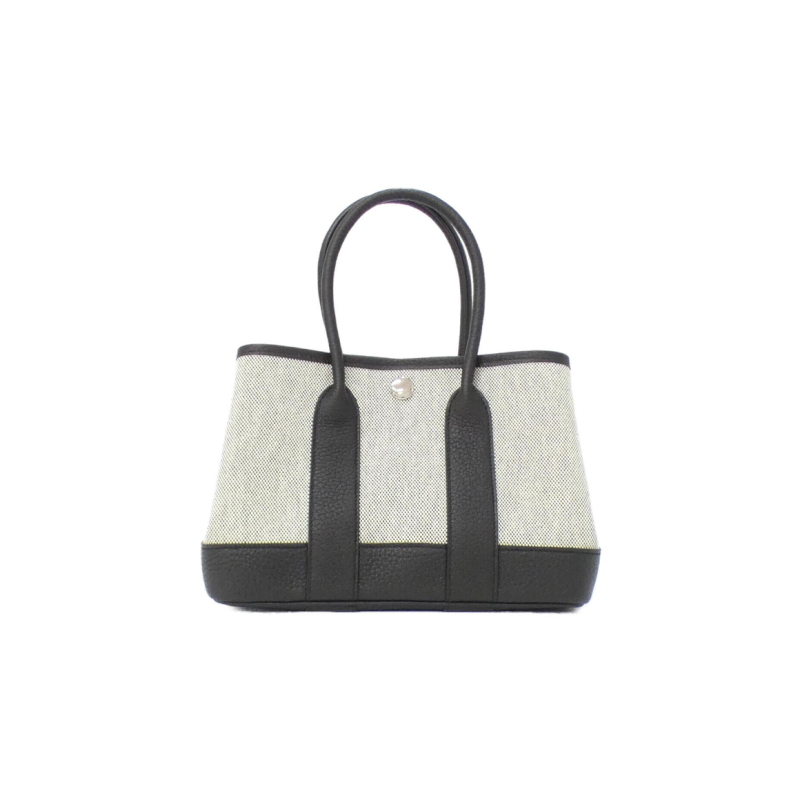 中古Hermes爱马仕女包A级95新Neo Garden23花园包米白/黑色手提包