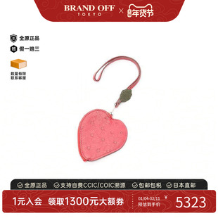 中古Hermes爱马仕女A级95新coin purse零钱包牛皮零钱包红色