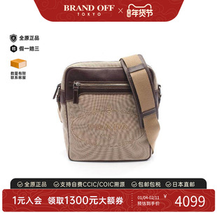 中古Prada普拉达女包A级95新Shoulder bag肩包帆布斜挎包浅褐色