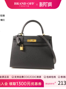 中古Hermes爱马仕女包S级99新Handbag手包牛皮手提包黑色
